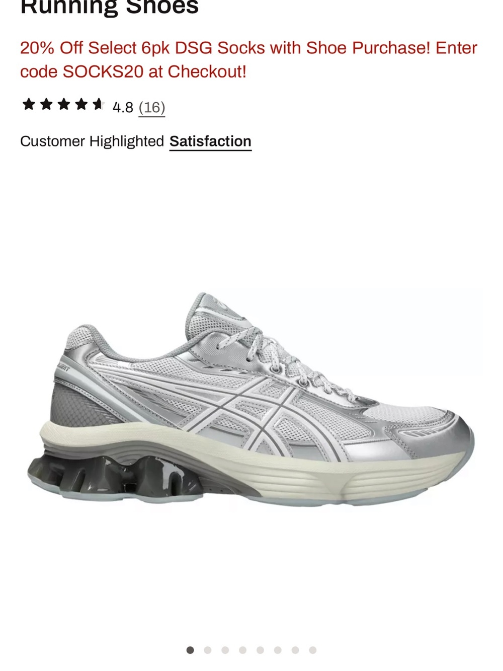 ASICS Silver and Gray Men's Performance Running Shoe